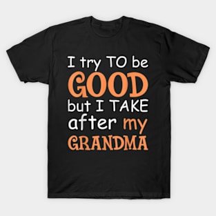 I Try To Be Good But I Take After My Grandma T-Shirt